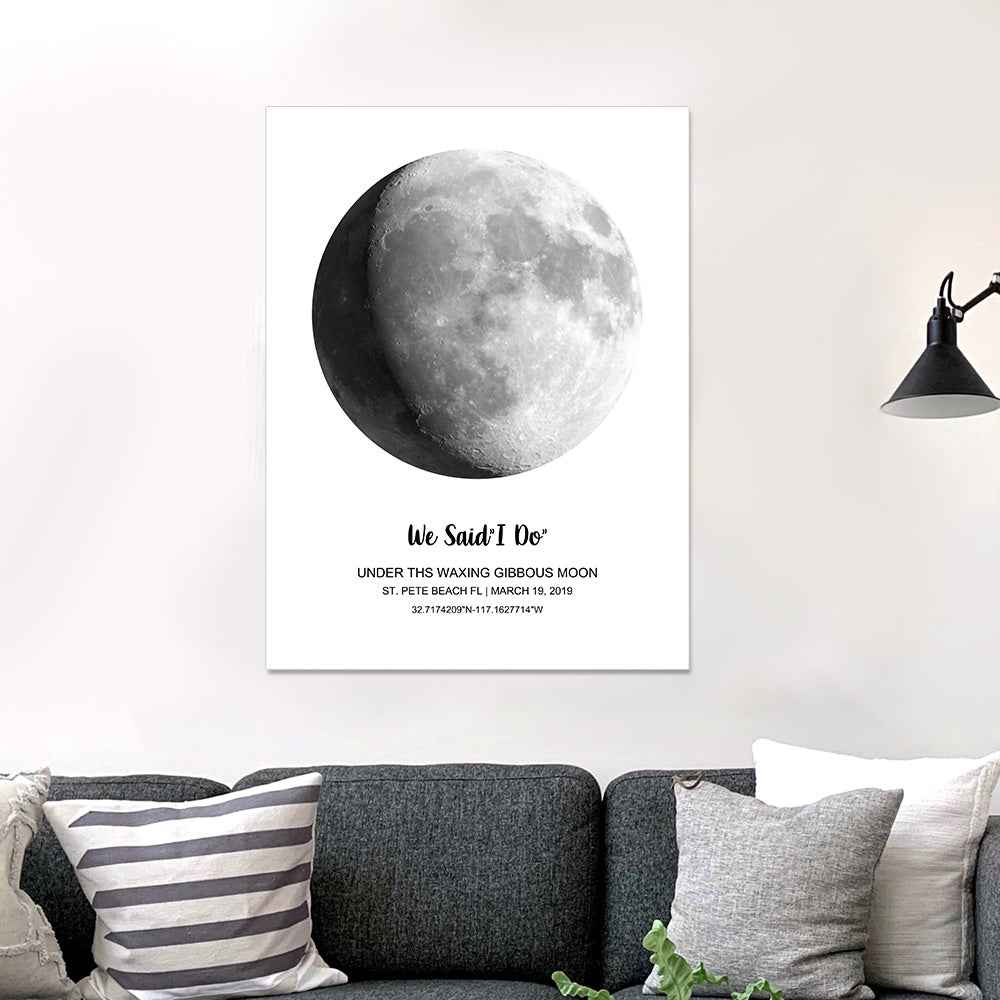 Custom Moon Phase Poster Gift for Anniversary