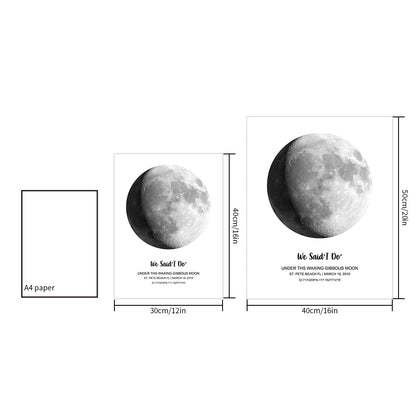 Personalised Moon Phase Poster | Unique Custom Anniversary Gift