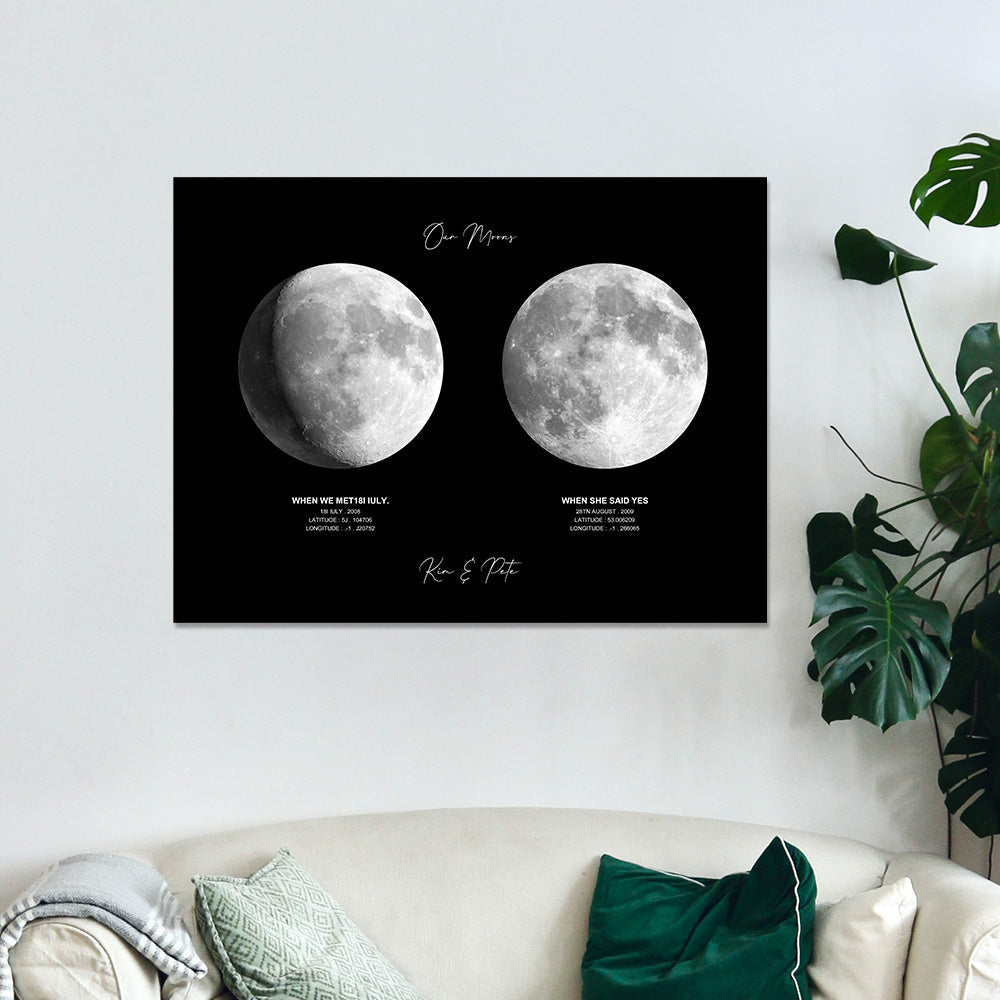 Personalised Moon Phase Poster | Unique Custom Anniversary Gift