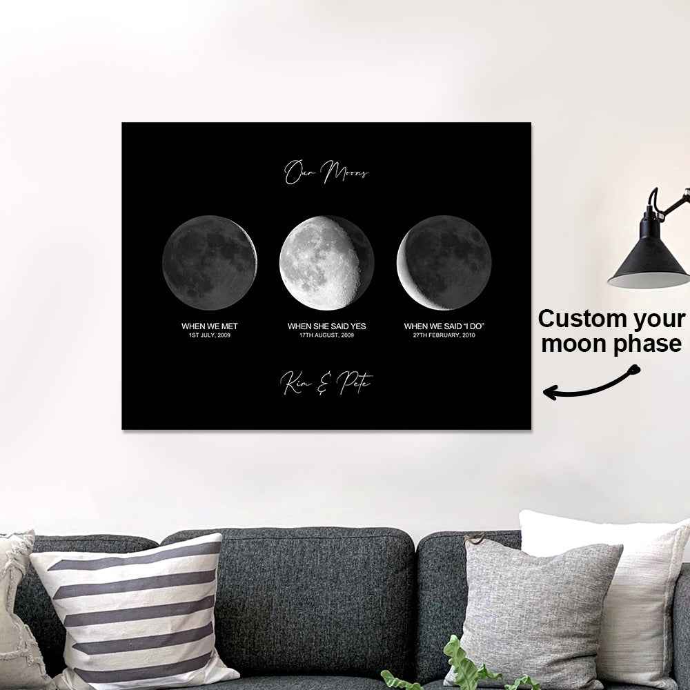 Custom Moon Phase Poster Gift for Anniversary