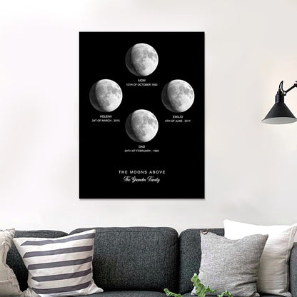 Personalised Moon Phase Poster | Unique Custom Anniversary Gift