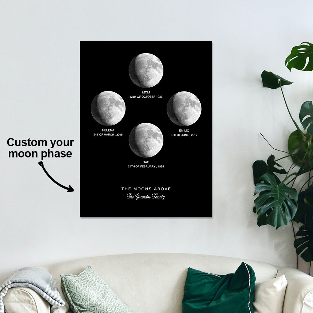 Personalised Moon Phase Poster | Unique Custom Anniversary Gift
