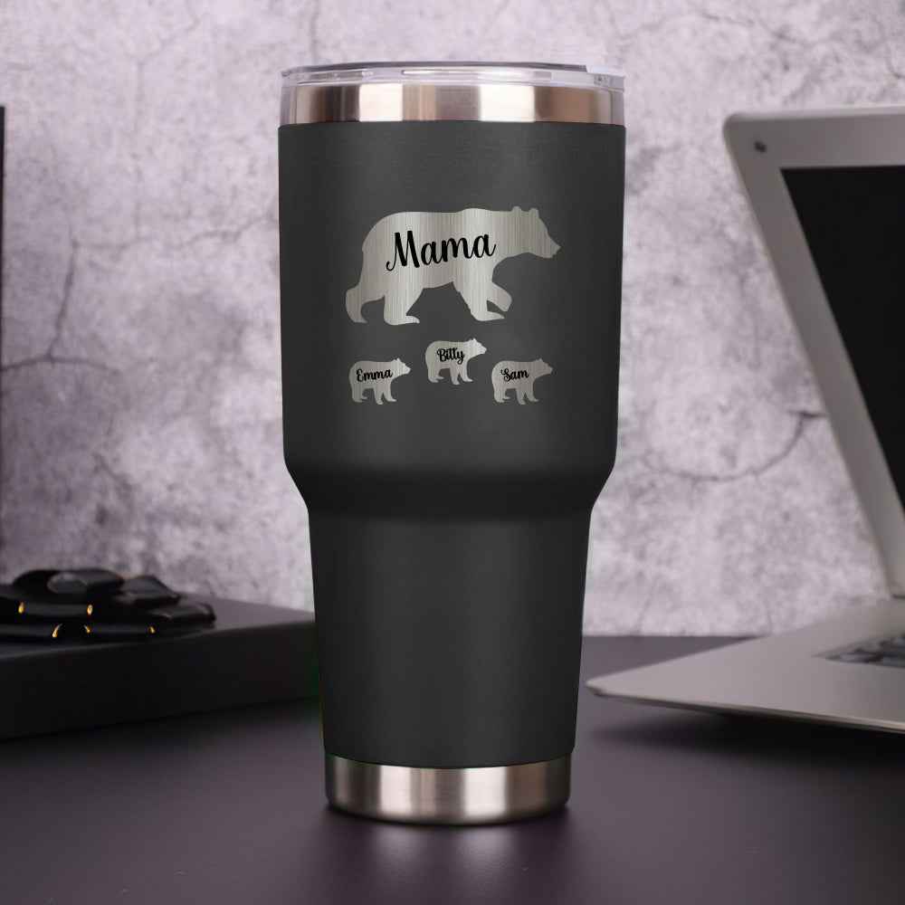 Personalized Mama Bear Tumbler Travel Mug Gift for Mother's Day Gift for Mom Grandma