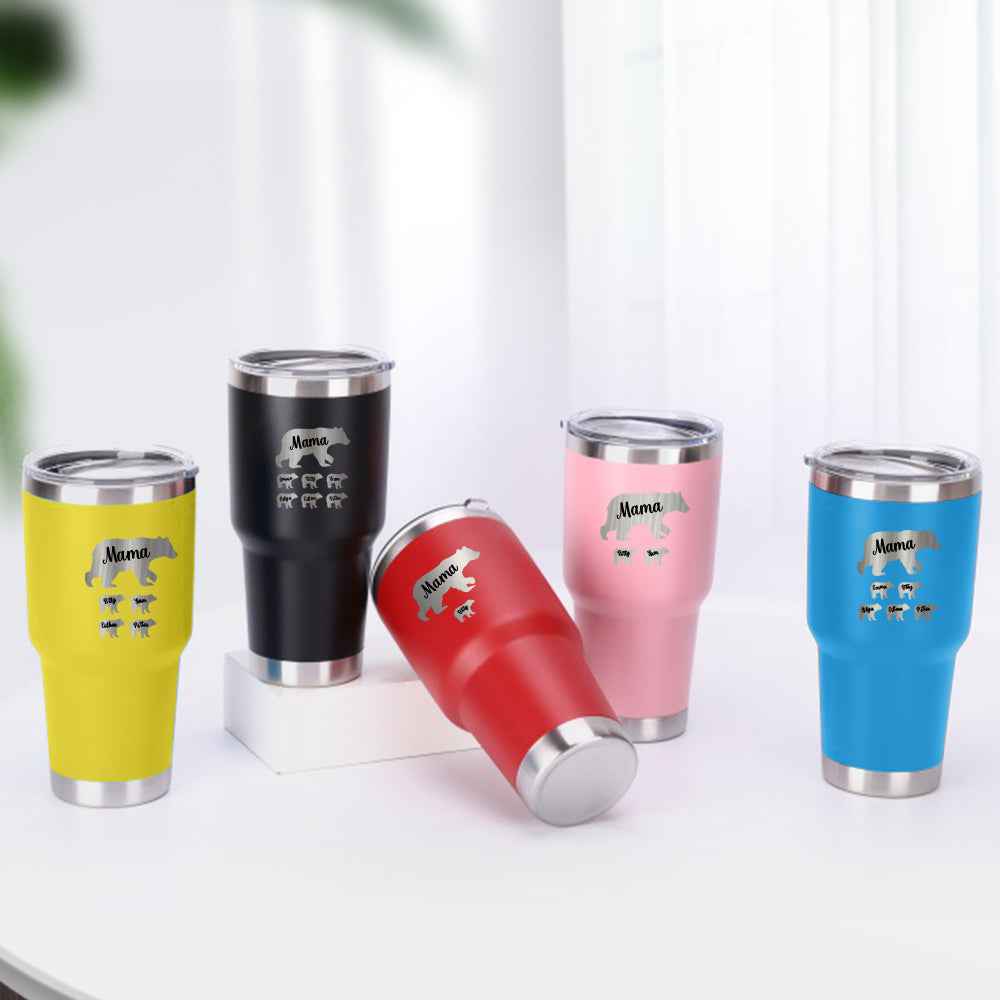Personalized Mama Bear Tumbler Travel Mug Gift for Mother's Day Gift for Mom Grandma