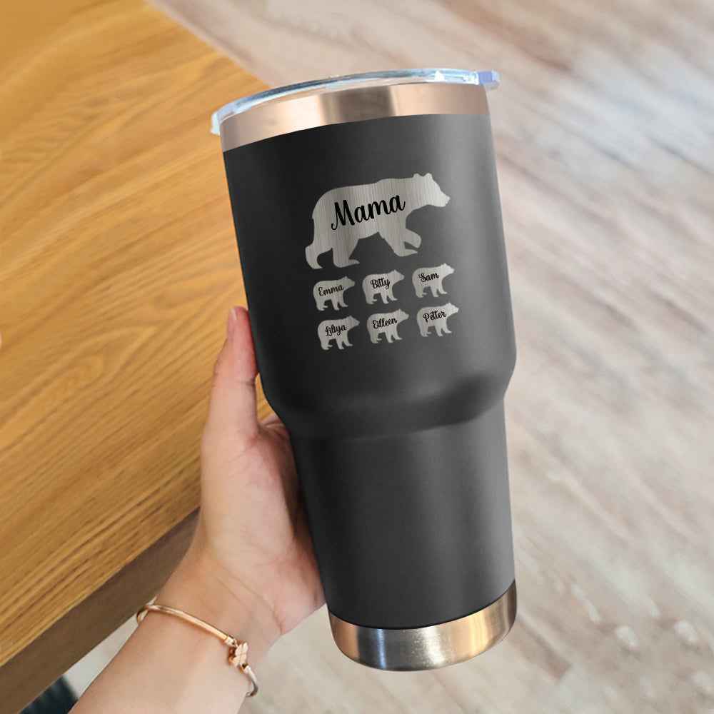 Personalized Mama Bear Tumbler Travel Mug Gift for Mother's Day Gift for Mom Grandma