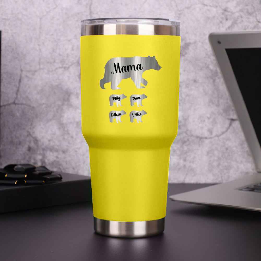 Personalized Mama Bear Tumbler Travel Mug Gift for Mother's Day Gift for Mom Grandma