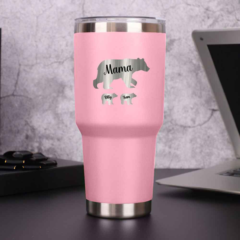 Personalized Mama Bear Tumbler Travel Mug Gift for Mother's Day Gift for Mom Grandma