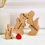 Puzzle In Legno Per Famiglie Di Volpi Con Nomi Personalizzati, Regali Per L'inaugurazione Della Casa