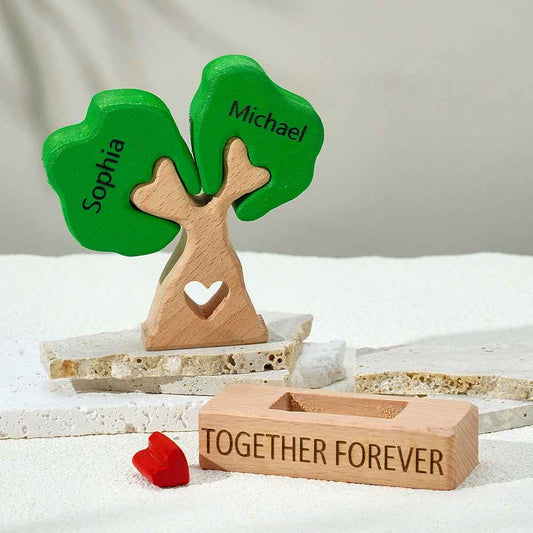 Holz-stammbaum-puzzle Mit Individuellen Namen, Heimdekoration, Einweihungsgeschenke