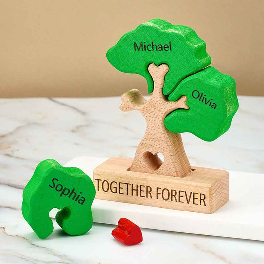 Holz-stammbaum-puzzle Mit Individuellen Namen, Heimdekoration, Einweihungsgeschenke