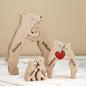 Side view showing 2 cm thickness and non-toxic finish of personalised wooden family bear puzzle — durable engraved keepsake