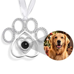 Personalised Paw Photo Ornament - Custom Projection Memorial Gift for Pet Lovers