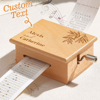 Custom Text Hand-Cranked Paper Strip Music Box – 15-Note Movement with 2 Pre-Printed Melodies (15 Seconds Each)