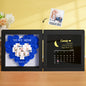Detail of engraved name and moon phase on personalised shadow box – sentimental Moon Phase Calendar gift for Mum