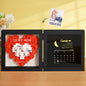 Front view of personalised flower shadow box with moon phase calendar – Mother's Day birthday gift for Mum