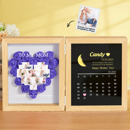 Contrast image showing colour options for floral arrangements in personalised shadow box – choose a bespoke Mother's Day present