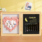 Close-up of acrylic clarity and floral shadows in personalised shadow box – premium display for Moon Phase Calendar gifts