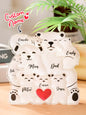 Personalised bear puzzle leaning on a mantelpiece — acrylic keepsake engraved with family names to celebrate togetherness