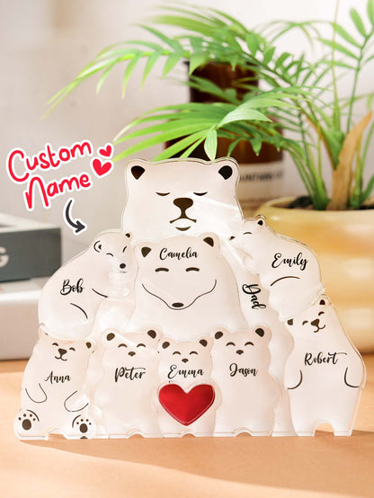 Range of Personalised Bear Family Puzzle options on display, showing size and personalisation choices for Mums, Dads and children — bespoke family décor