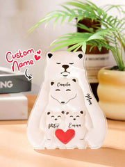Personalized Bear Puzzle Single Parent Bears Family Block Puzzle Gifts for Mother Father