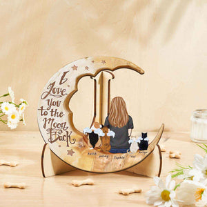 Custom Memorial Dog Moon Wooden Art Memorial Gift Idea for Cat Home Decorations