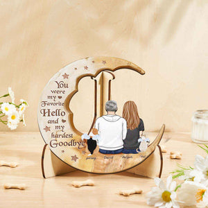 Custom Memorial Dog Moon Wooden Art Memorial Gift Idea for Cat Home Decorations