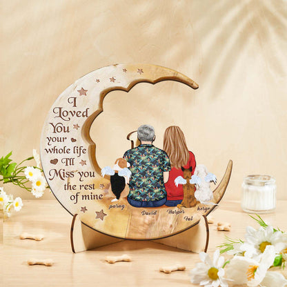 Personalised Memorial Dog Moon Wooden Art - Custom Pet Gift & Home Decoration