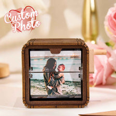 Custom 16 Photos Music Flipbook Frame Animation Machine Mechanical Hand-cranked Photo Album with Light Unique Mother's Day Gifts