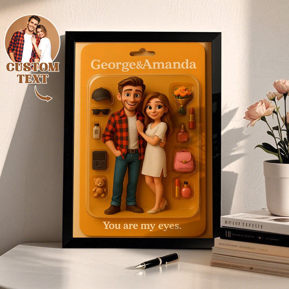 Personalised Cartoon Style Figure Portrait in Display Frame - Custom Flat Printed Image