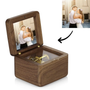 Personalised Wooden Vintage Photo Music Box - Custom Keepsake Gift