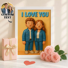 Custom Photo & Text Cartoon-Style Cute Photo Frame – Valentine’s Day & Birthday Gift