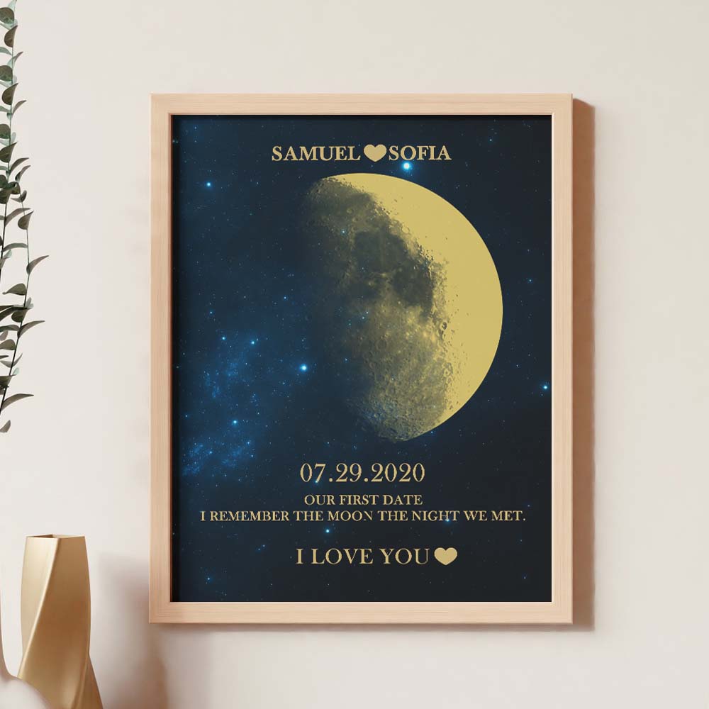 Personalised Moon Phase Photo Frame | Unique Birthday & Anniversary Gift