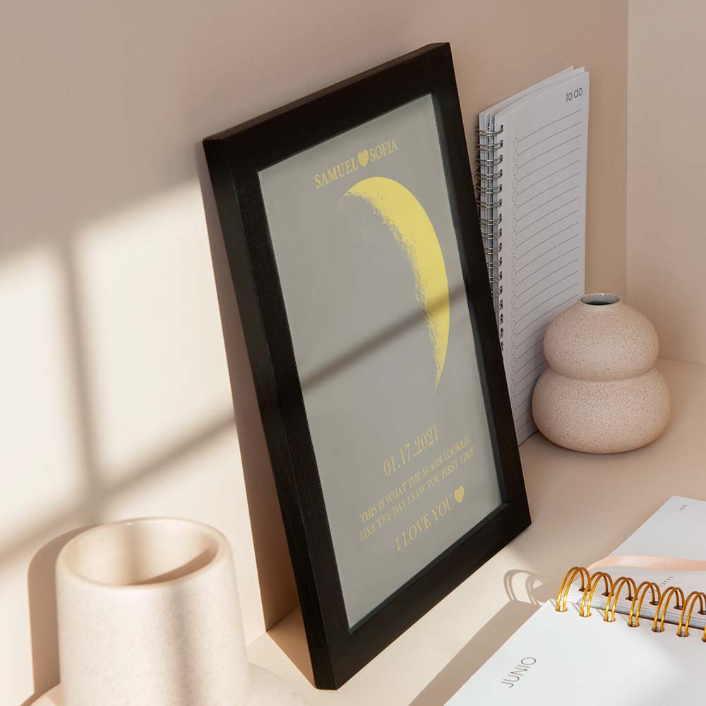Personalised Moon Phase Photo Frame | Unique Birthday & Anniversary Gift
