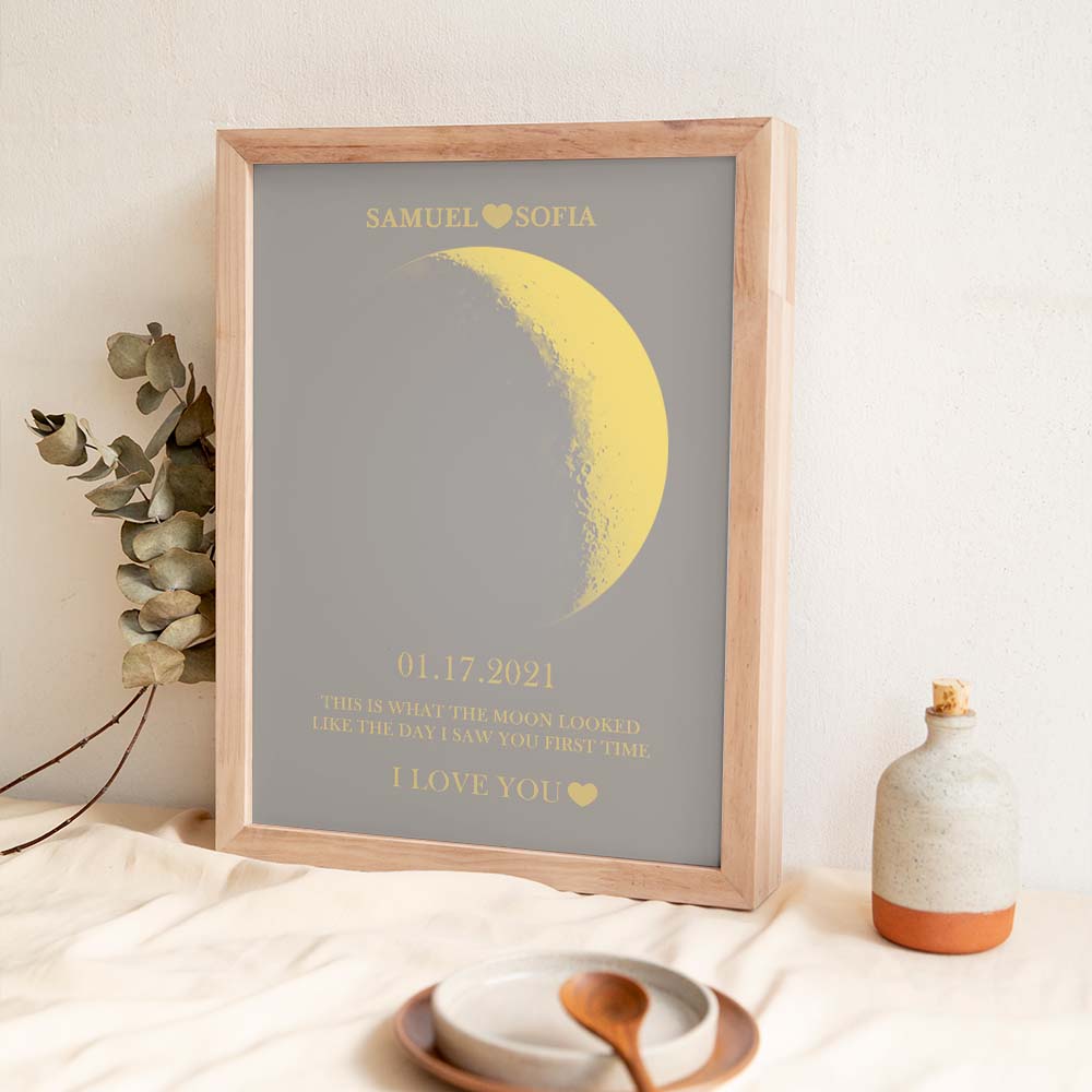 Personalised Moon Phase Photo Frame | Unique Birthday & Anniversary Gift