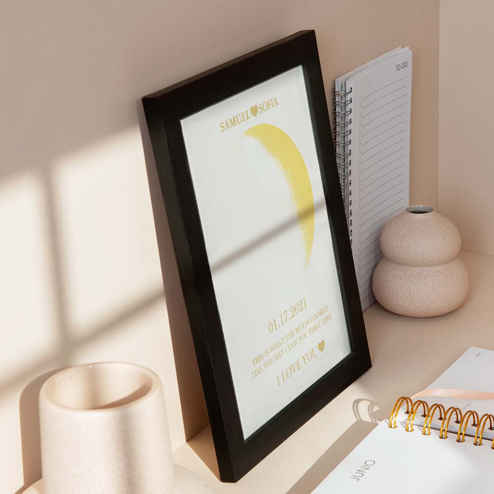 Personalised Moon Phase Photo Frame | Unique Birthday & Anniversary Gift