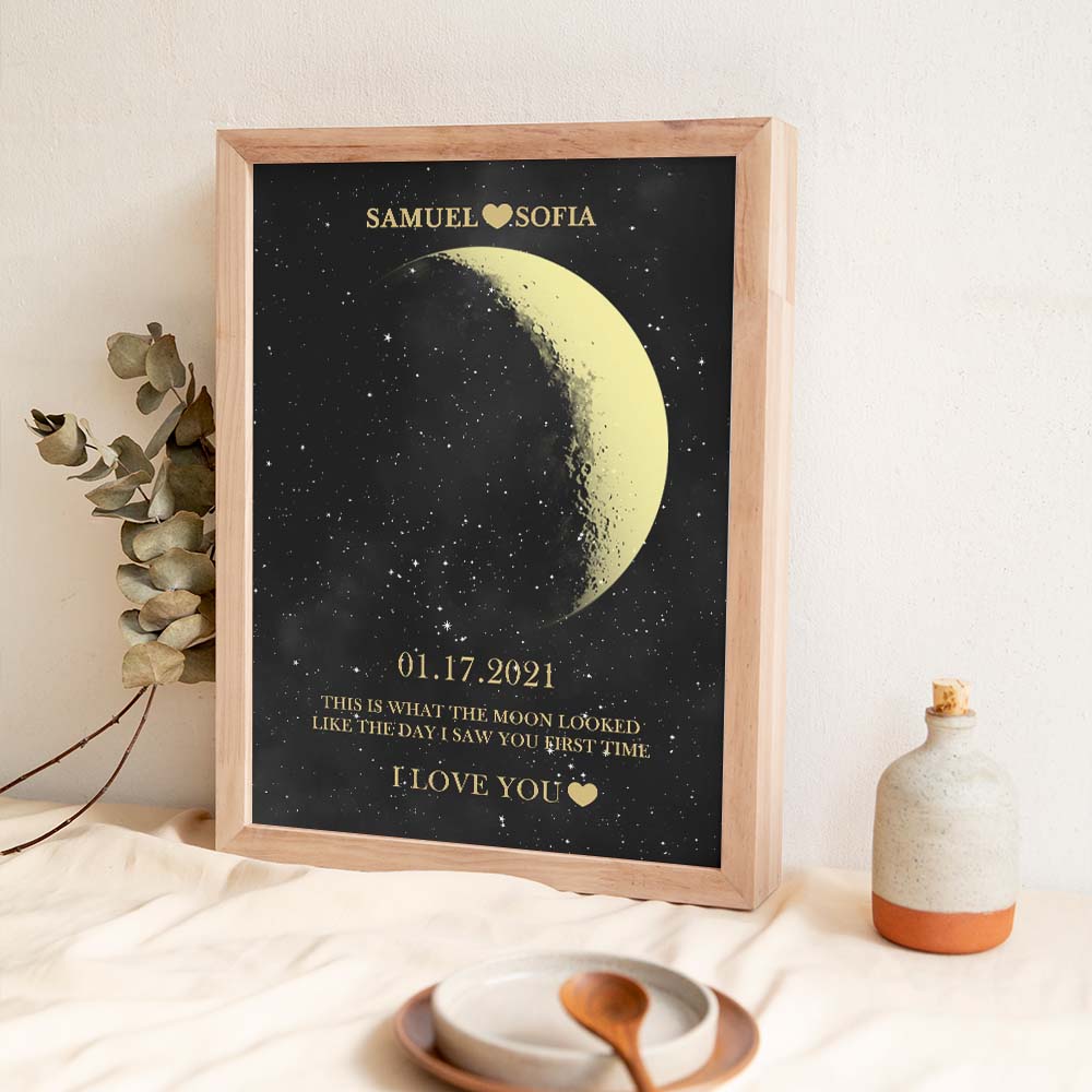 Personalised Moon Phase Photo Frame | Unique Birthday & Anniversary Gift