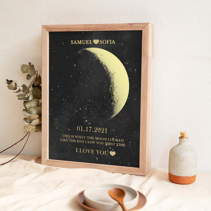 Personalised Moon Phase Photo Frame | Unique Birthday & Anniversary Gift
