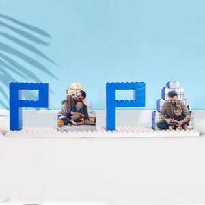 Personalized Papa Photo Building Brick Puzzles Photo Block Father's Day Gifts