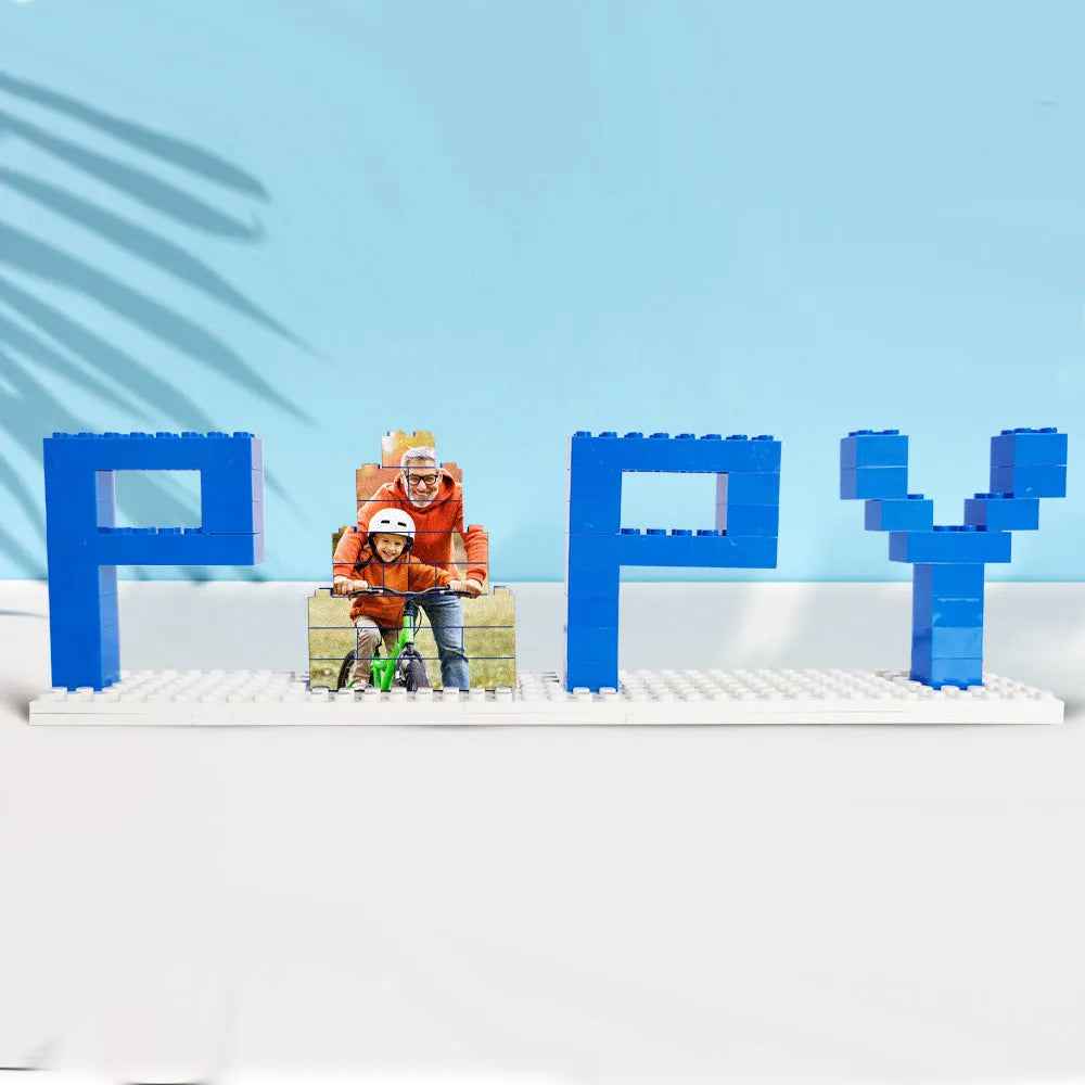 Personalized DAD and PAPA Photo Building Brick Puzzles Photo Block Father's Day Gifts
