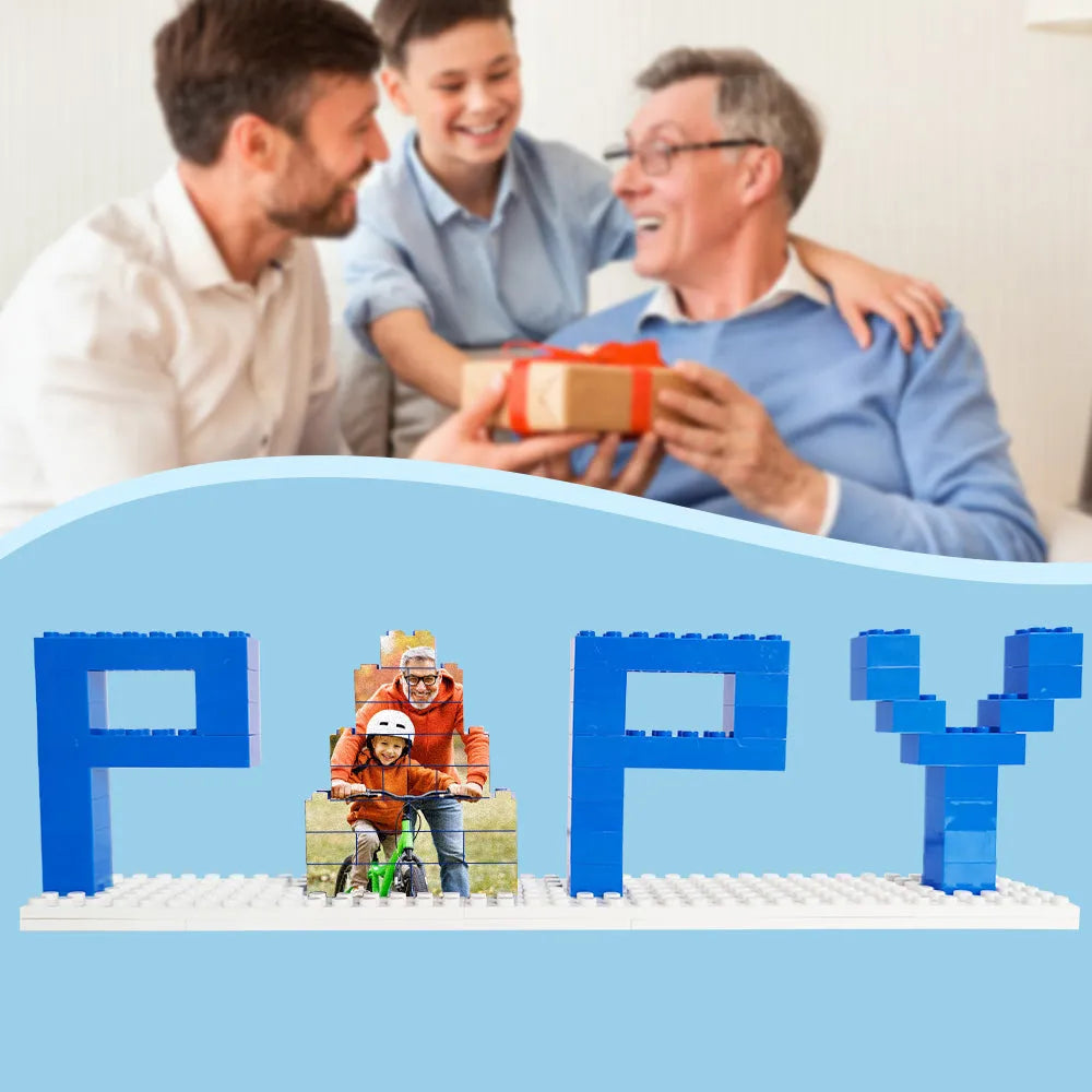 Close-up of personalised photo bricks showing vivid UV print and fade-resistant colour