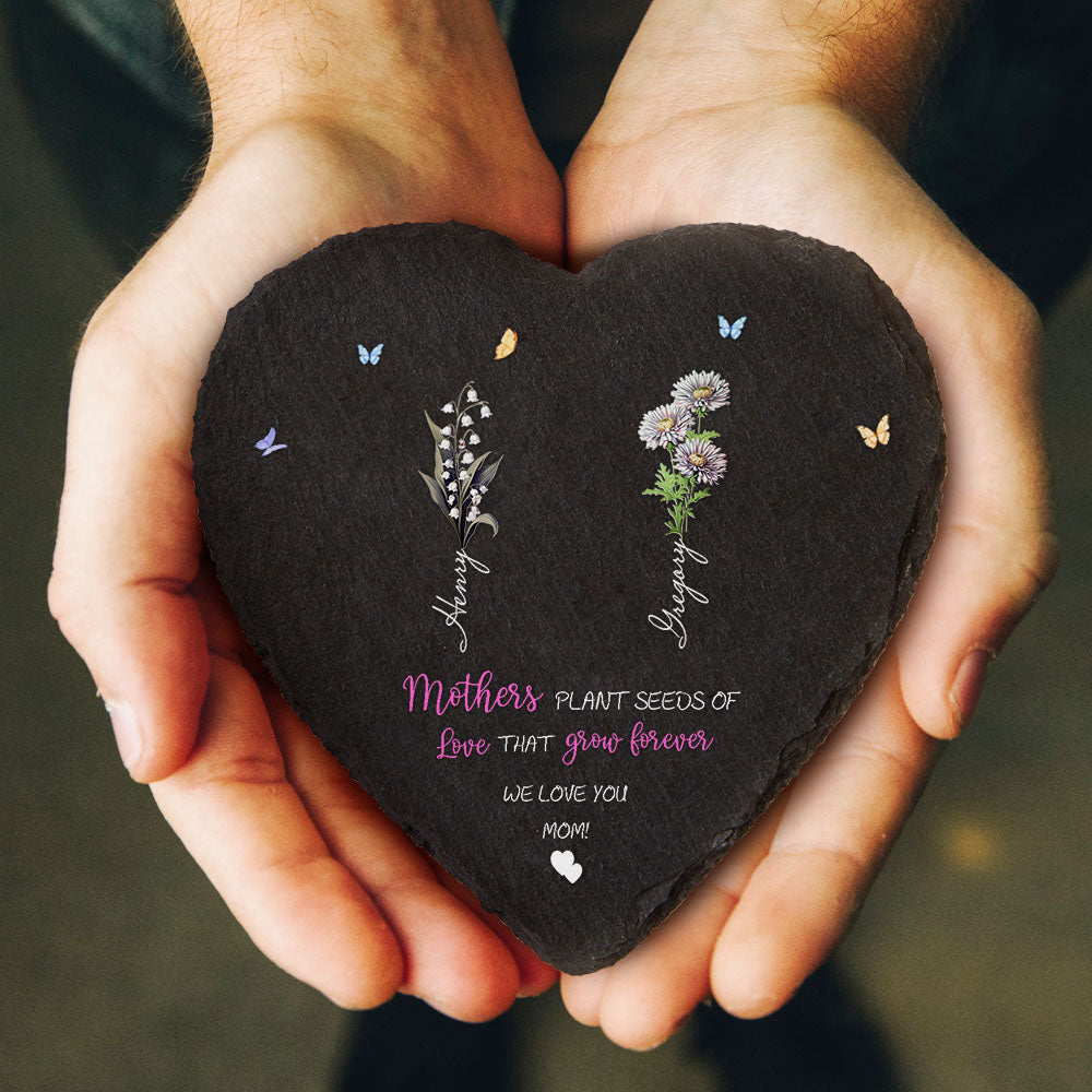 Personalised Birth Flower Garden Stone | Custom Mother's Day Gift UK