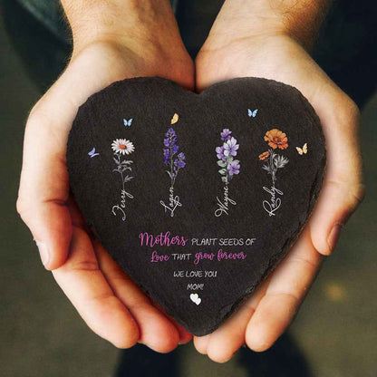 Custom Birth Flowers Garden Stone Personalized Grandma's Garden Stone for Mother's Day Gift