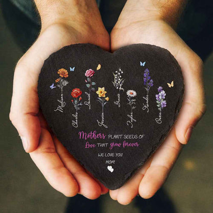 Custom Birth Flowers Garden Stone Personalized Grandma's Garden Stone for Mother's Day Gift