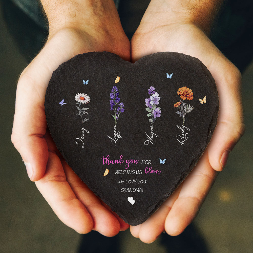 Personalised Birth Flower Garden Stone | Custom Mother's Day Gift UK