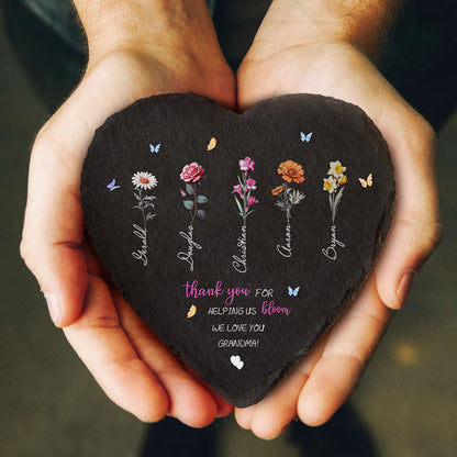 Personalised Birth Flower Garden Stone | Custom Mother's Day Gift UK