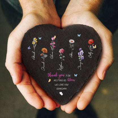 Personalised Birth Flower Garden Stone | Custom Mother's Day Gift UK