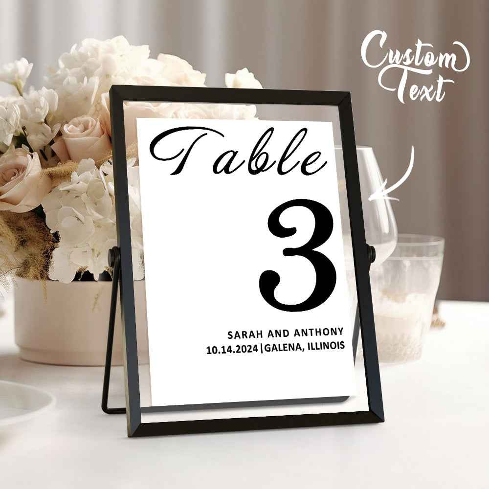 Personalized Minimalist Wedding Table Numbers Modern Table Numbers Reception Table Numbers Gift for Wedding