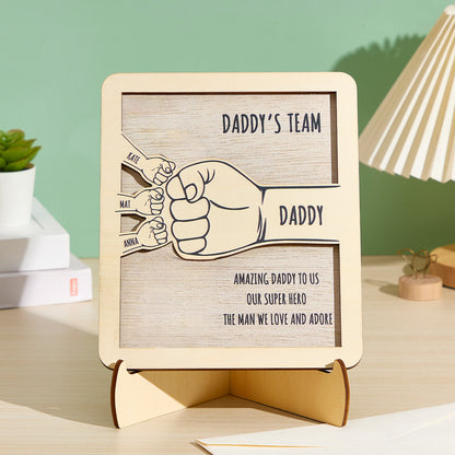 Personalised Fist Bumps Wooden Plaque with Family Name - Custom Family Gift Sign