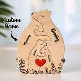 Custom Name Wooden Heart Bear Puzzle – Personalized Family Gift