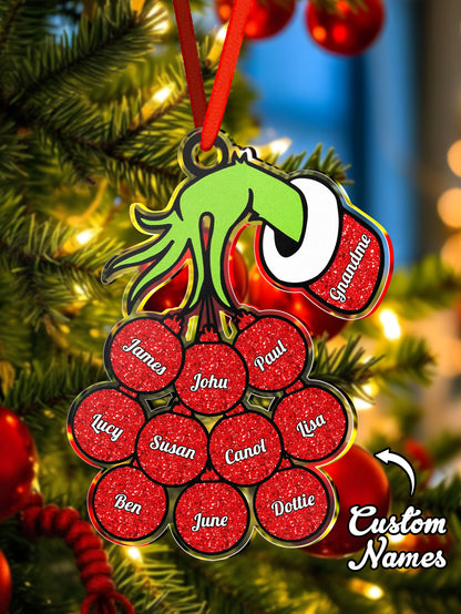 Personalised Christmas Acrylic Ornament with Family Name - Festive Tree Decoration Gift
